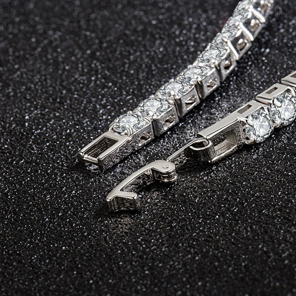 Bracelet Tennis Classique en Argent Sterling 925 pour Femme – Zircons Étincelants