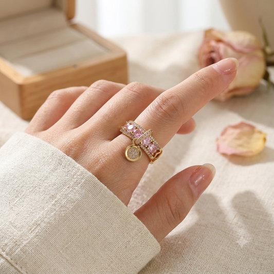 Bague Zircon Luxe — Pierre Ronde Scintillante