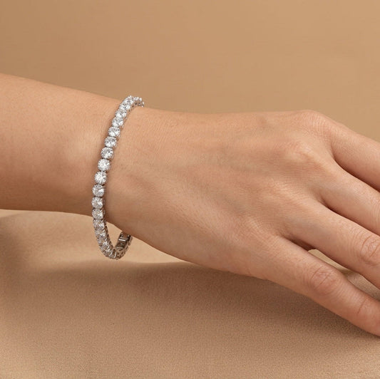Bracelet Tennis Classique en Argent Sterling 925 pour Femme – Zircons Étincelants