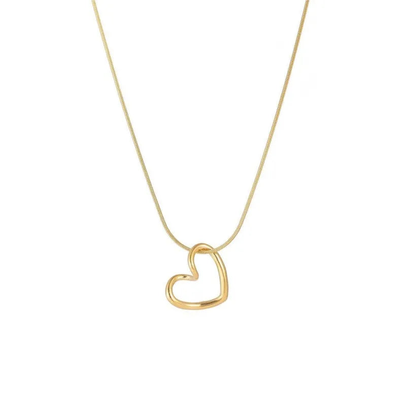 Collier Pendentif Cœur Torsadé — Acier Inoxydable