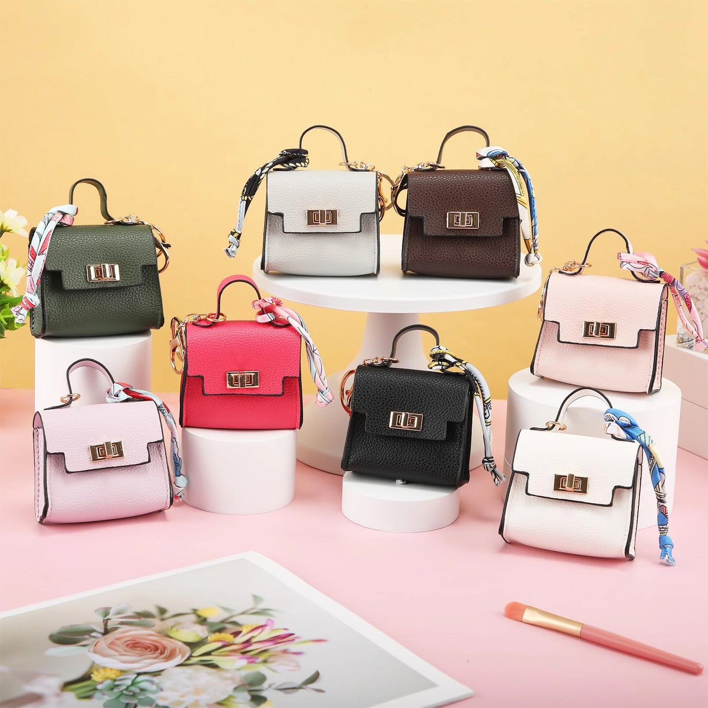 Porte-clés Mini Bag — Pochette Cuir avec Verrou Doré