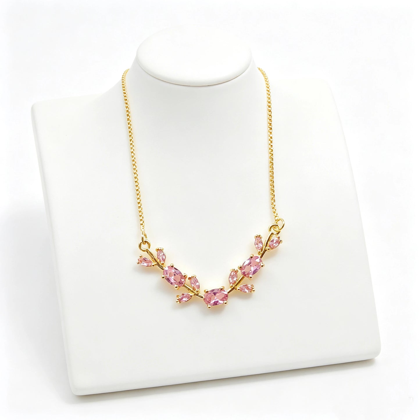 Parure de Bijoux Femme Luxe – Collier et Bracelet en Cristaux Strass, Motif Feuille et Fleur, Cadeau Élégant
