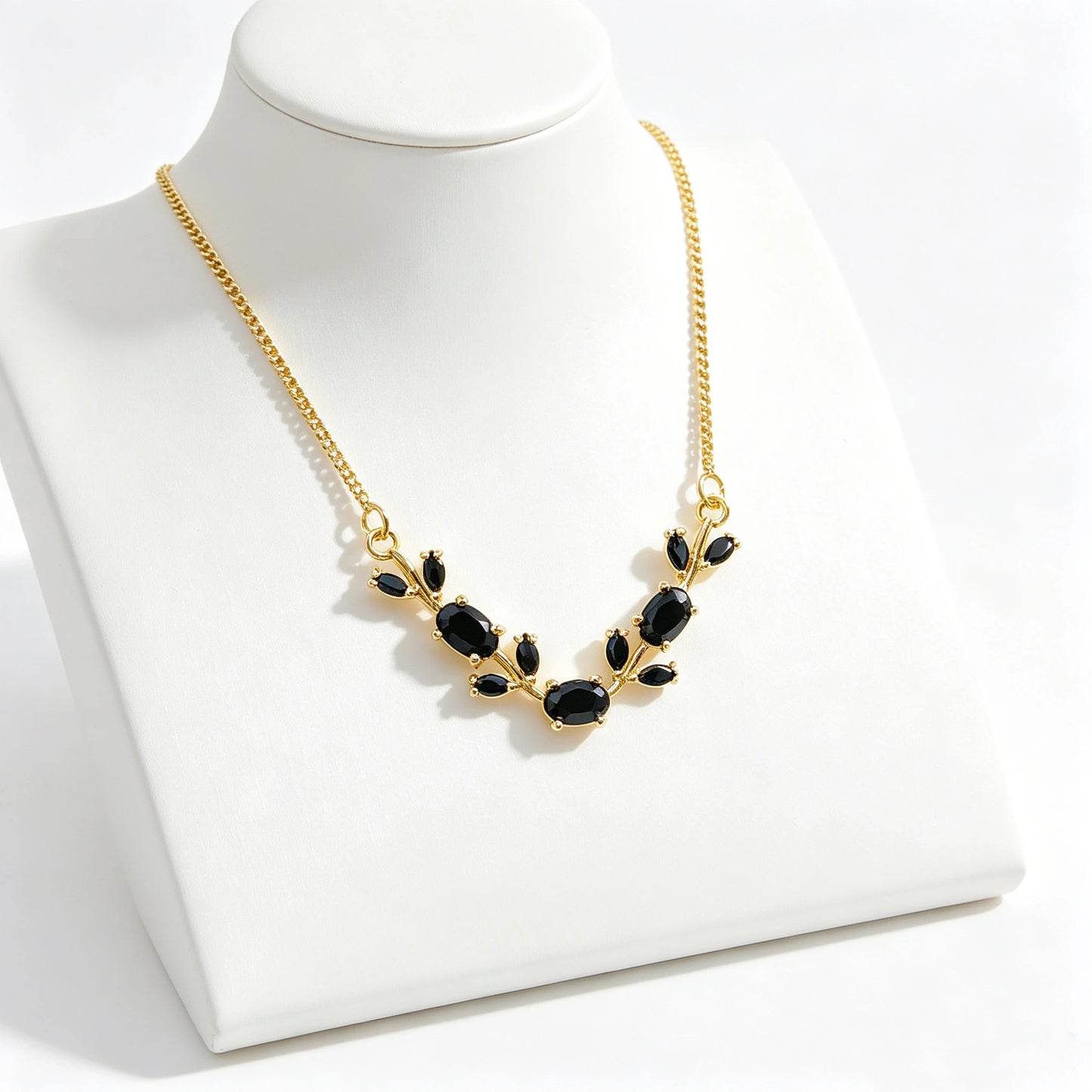 Parure de Bijoux Femme Luxe – Collier et Bracelet en Cristaux Strass, Motif Feuille et Fleur, Cadeau Élégant
