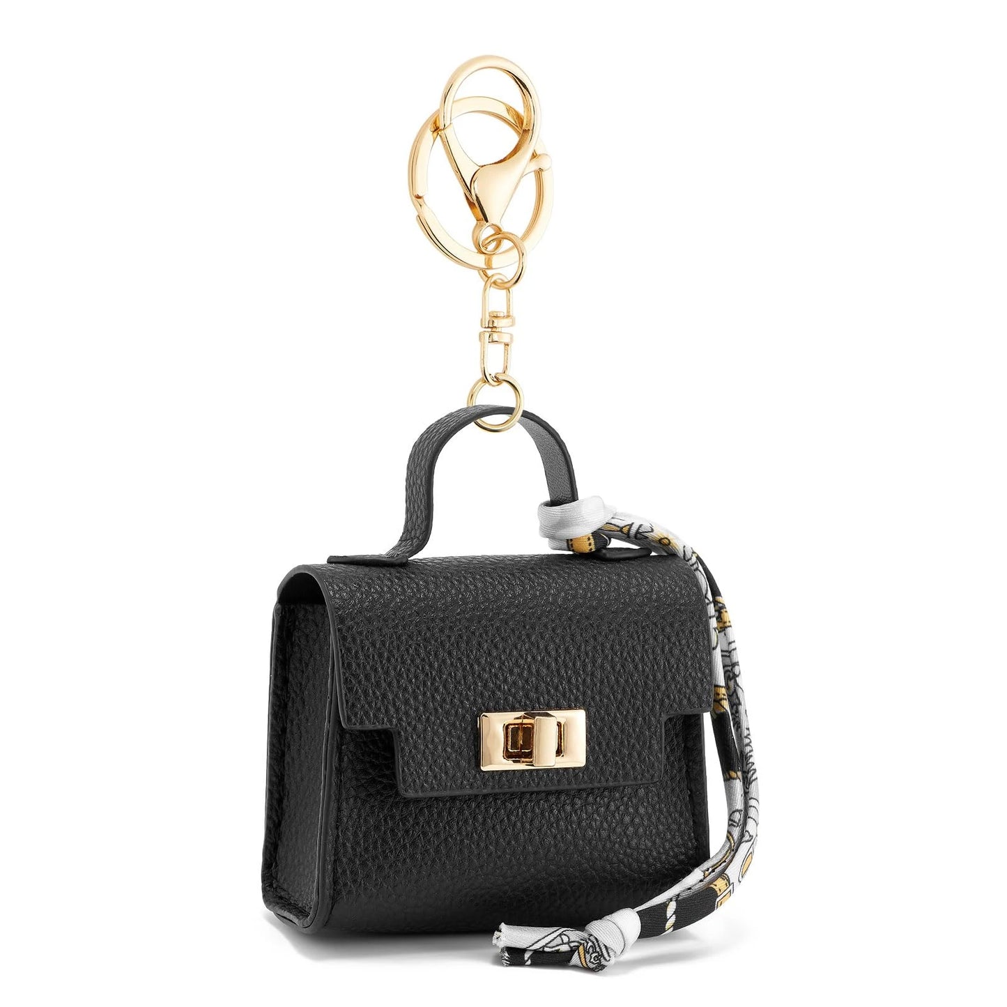 Porte-clés Mini Bag — Pochette Cuir avec Verrou Doré