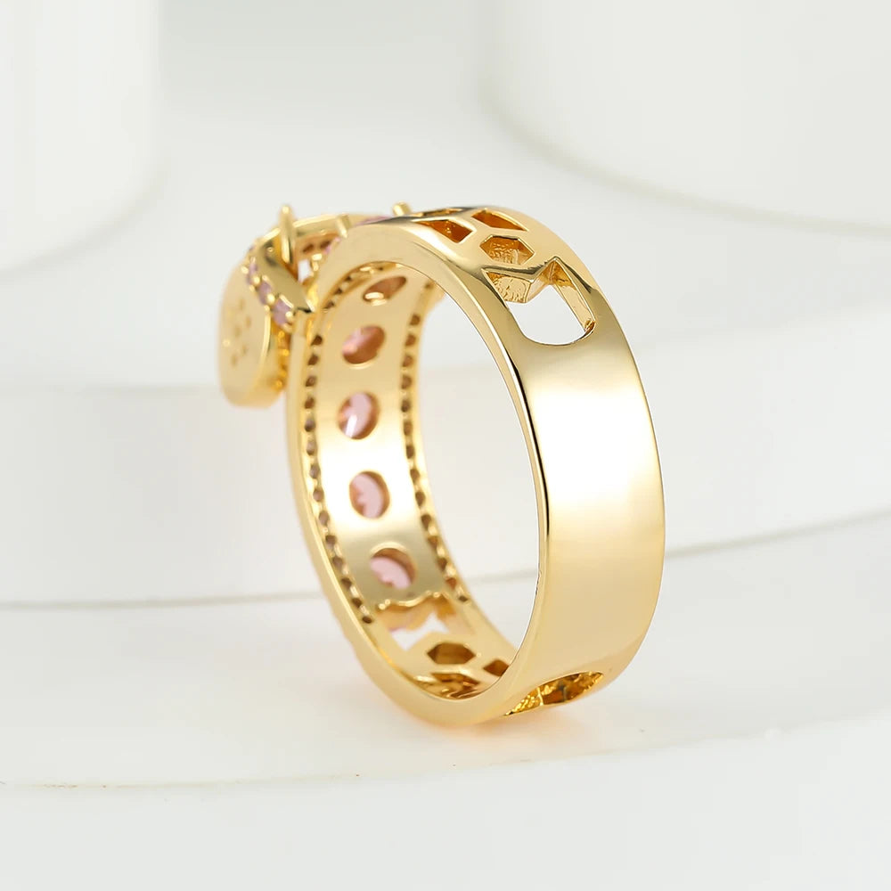 Bague Zircon Luxe — Pierre Ronde Scintillante