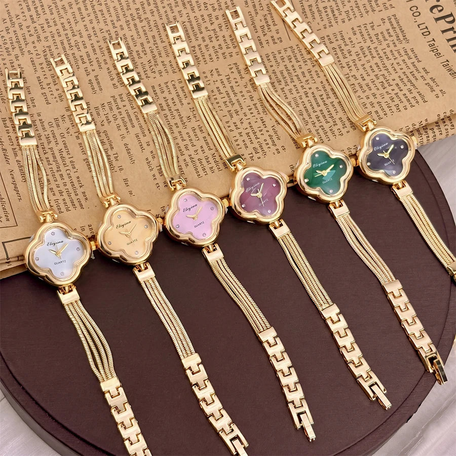 Vintage Clover Watch for Women – Retro Wrist Watch with Tassel Design