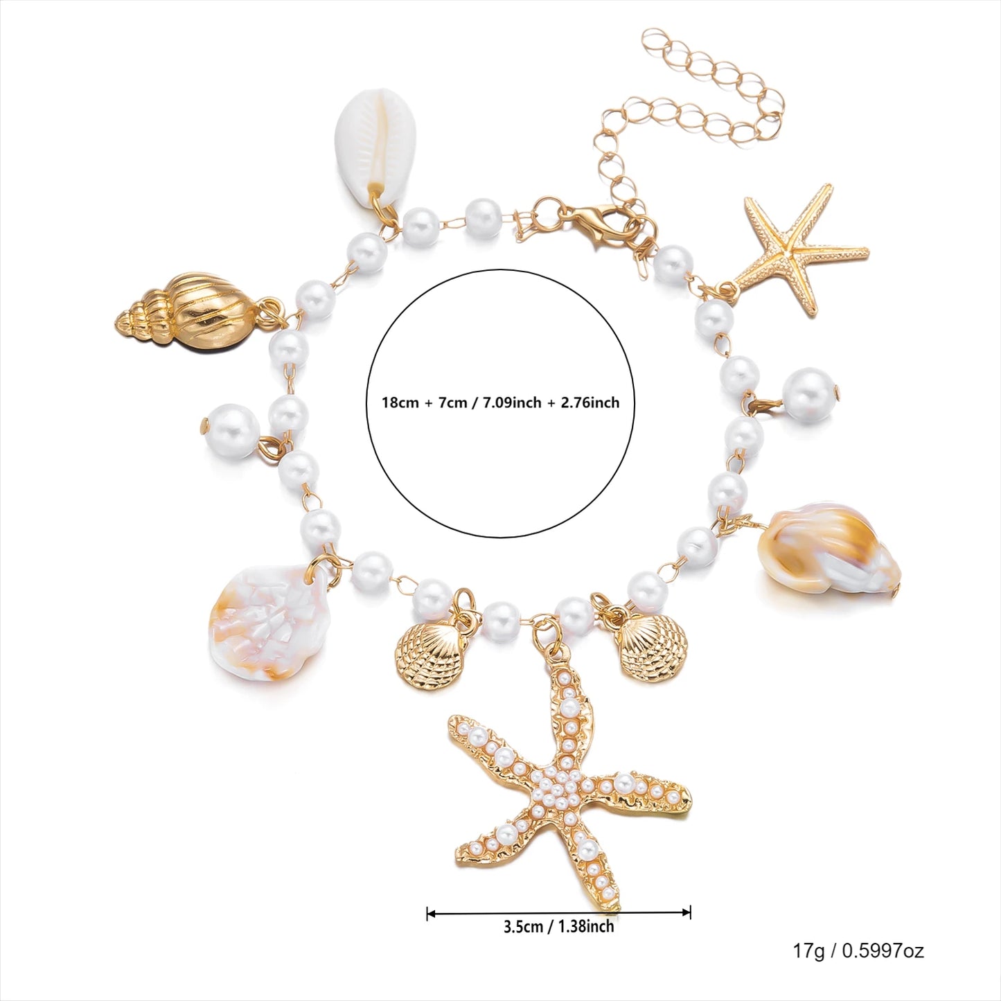 Parure Bohème Femme Étoile de Mer & Coquillages – Collier, Choker Perlé et Bracelet