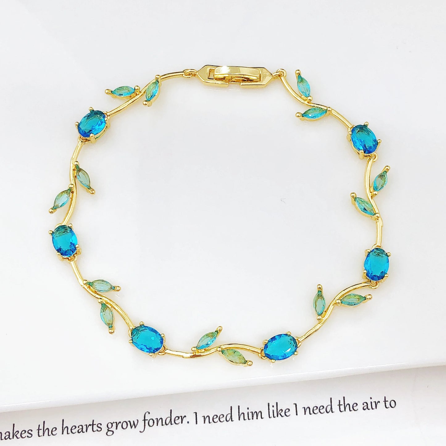 Parure de Bijoux Femme Luxe – Collier et Bracelet en Cristaux Strass, Motif Feuille et Fleur, Cadeau Élégant