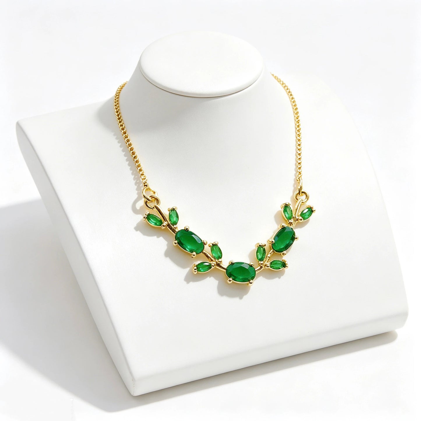 Parure de Bijoux Femme Luxe – Collier et Bracelet en Cristaux Strass, Motif Feuille et Fleur, Cadeau Élégant