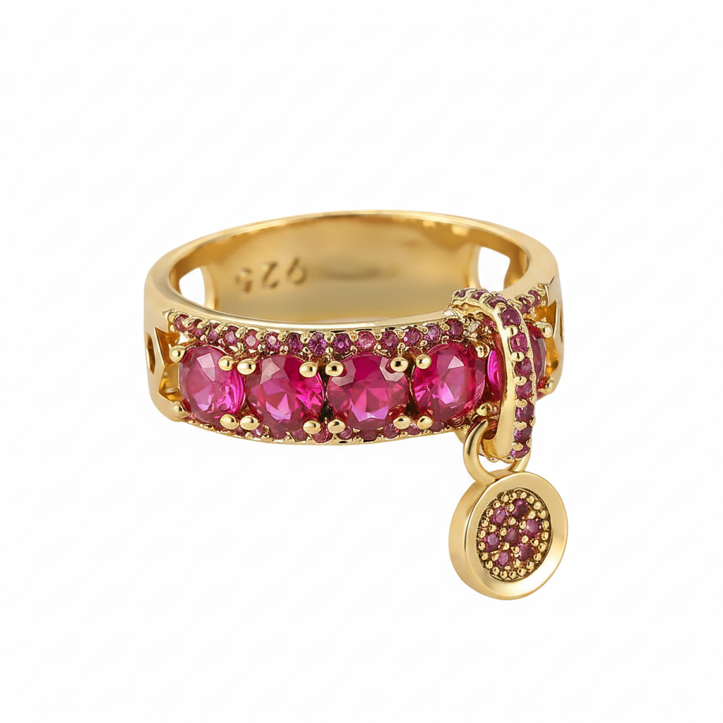 Bague Zircon Luxe — Pierre Ronde Scintillante