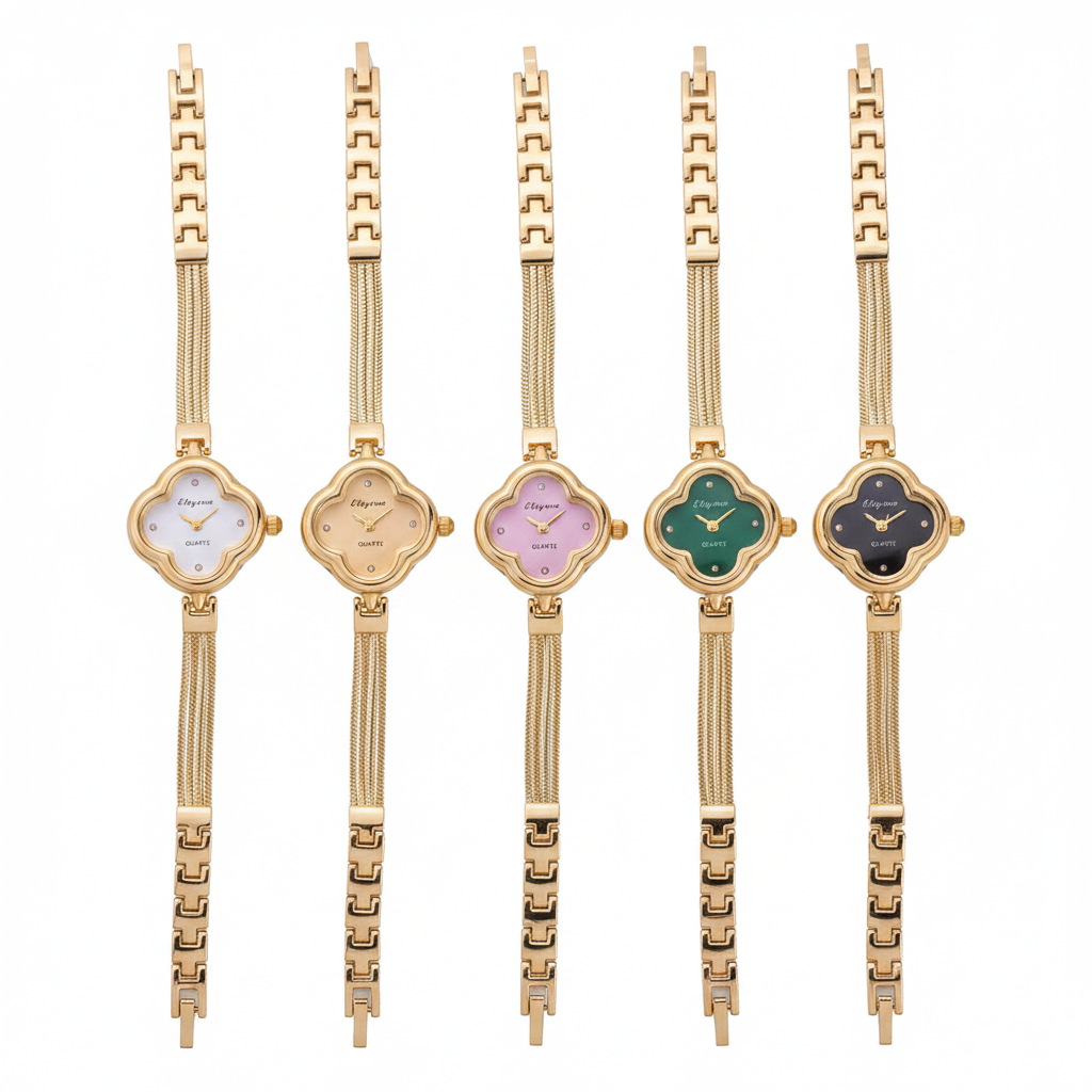Vintage Clover Watch for Women – Retro Wrist Watch with Tassel Design